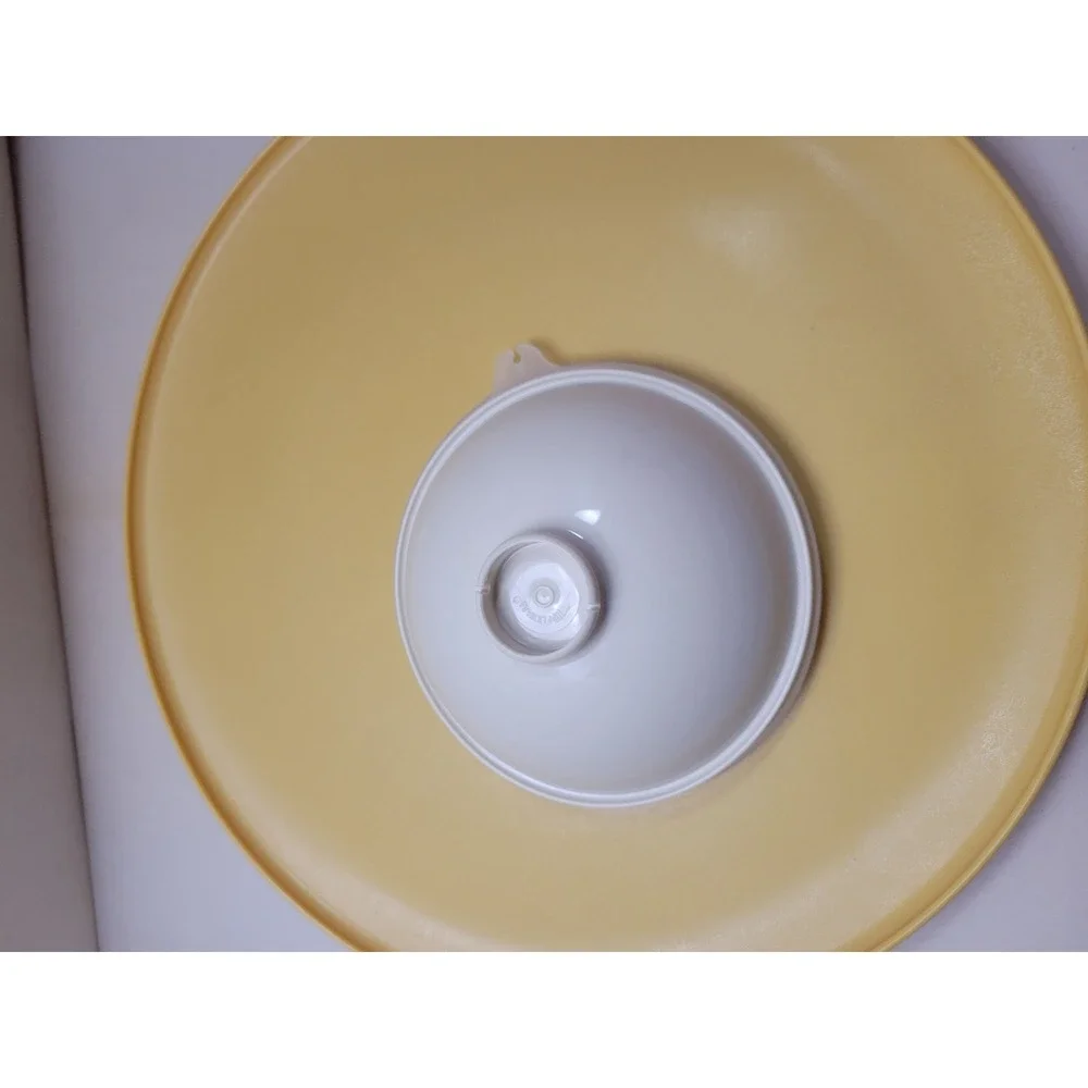 Vintage Tupperware Chip Dip-N-Serve Tray Round Vegetable Appetizer #492 Tan